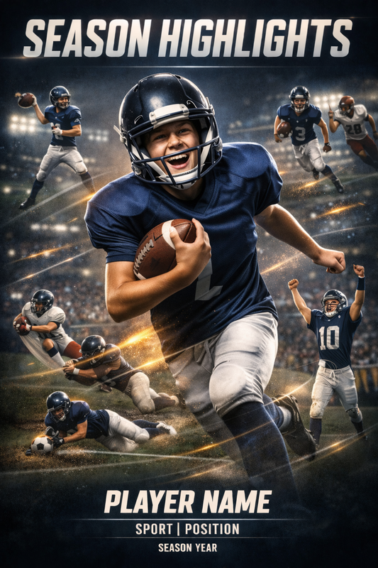 Custom Print: Premium "Season Highlights" Poster for Youth Football