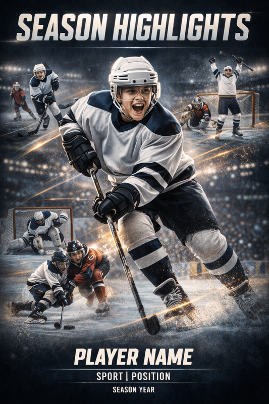 Custom Print: Premium "Season Highlights" Poster for Youth Hockey