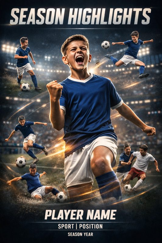 Custom Print: Premium "Season Highlights" Poster for Youth Soccer