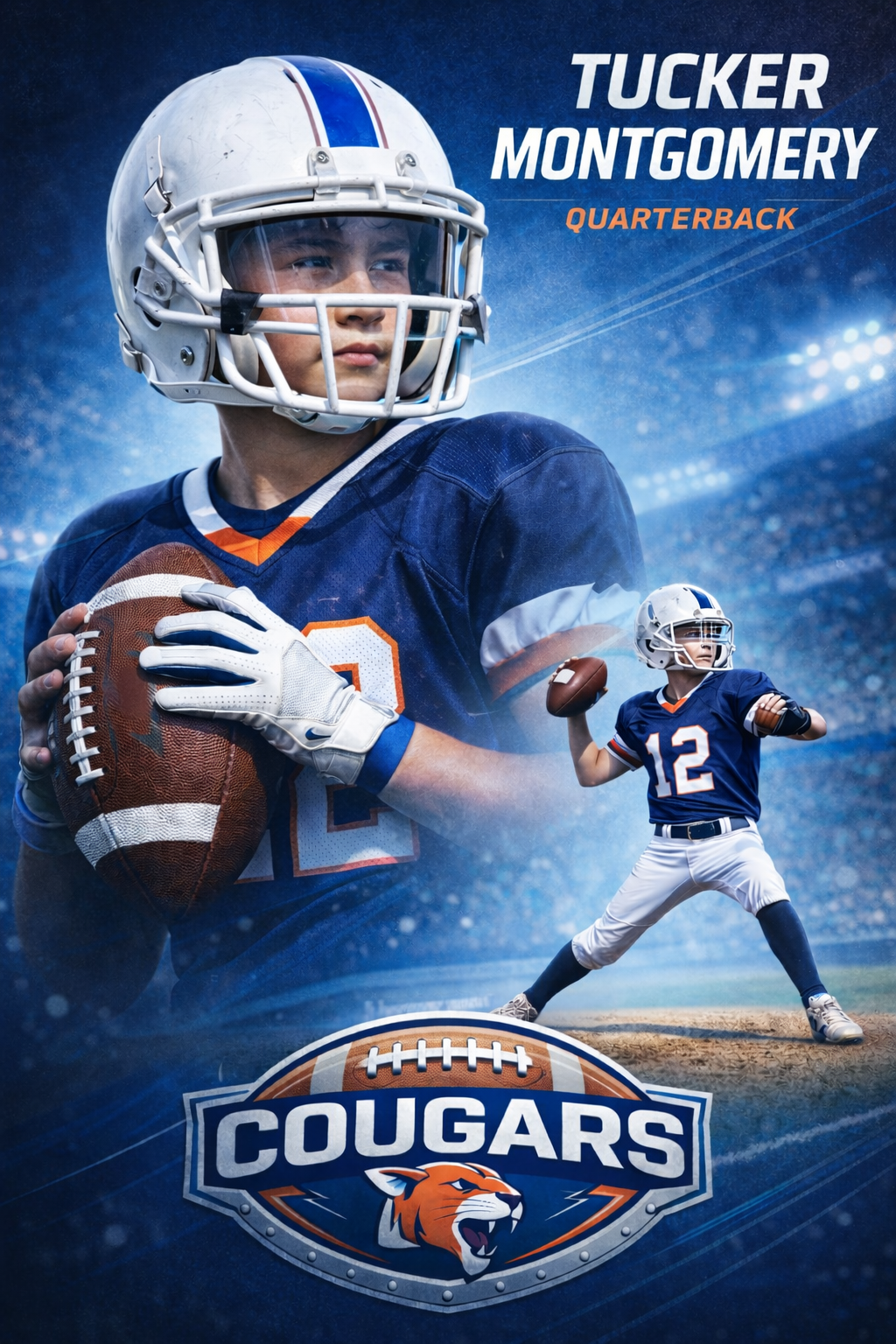Custom Print: Oversized Youth Sports Card Poster for Football