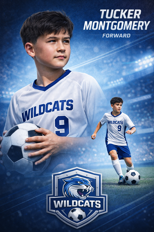 Custom Print: Oversized Youth Sports Card Poster for Soccer
